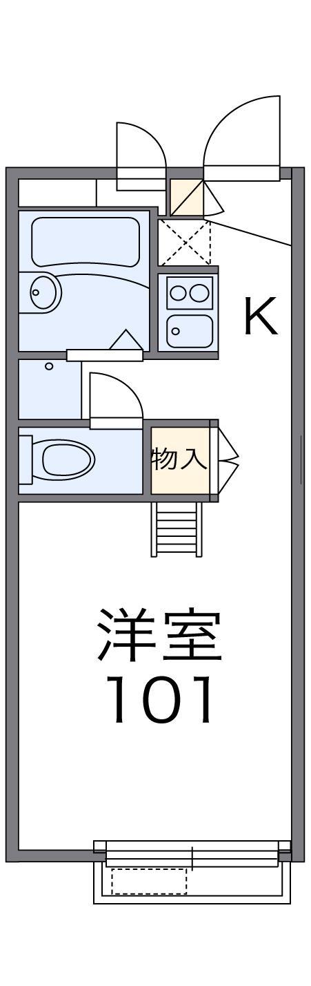 レオパレスビオトープ(1K/1階)の間取り写真