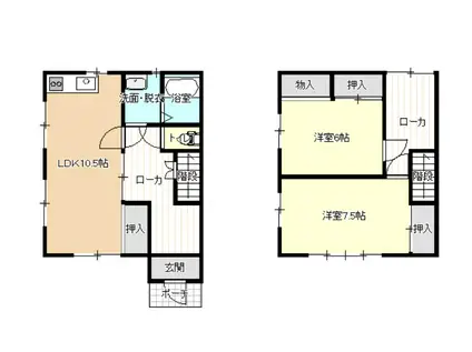 コーポ旭(2LDK/1階)の間取り写真