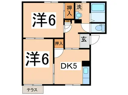 フレグランスマルヤマA(2DK/1階)の間取り写真