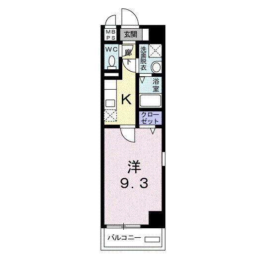 プレシュ磯子(1K/2階)の間取り写真