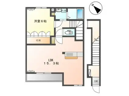 ＪＲ高崎線 熊谷駅 徒歩37分 2階建 築16年(1LDK/2階)の間取り写真