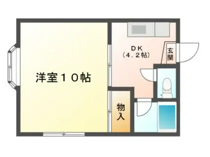 ラッフルズ(1K/1階)の間取り写真