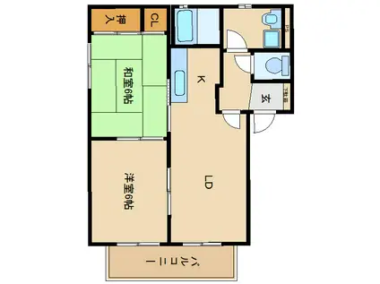 SHAMAISON宗(2LDK/2階)の間取り写真