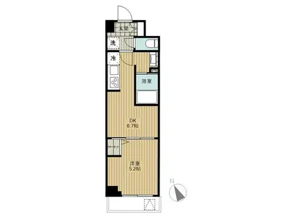 CASA BH(1DK/5階)の間取り写真