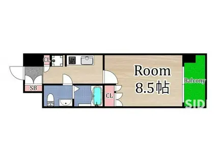 アーバンエース関目パル(1K/5階)の間取り写真