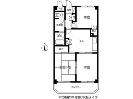 フォレスト弥生台弐番館(3DK/3階)の間取り写真