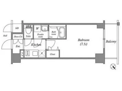エスリード京都吉祥院(1K/2階)の間取り写真