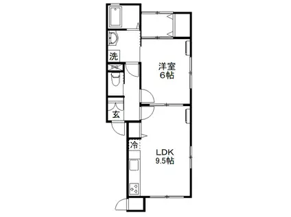 Qウエスト・ストロベリー(1LDK/2階)の間取り写真