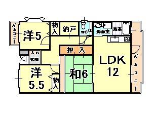 ソービ・ドゥモーン(3LDK/3階)の間取り写真