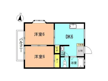 ハウス今村II(2DK/1階)の間取り写真