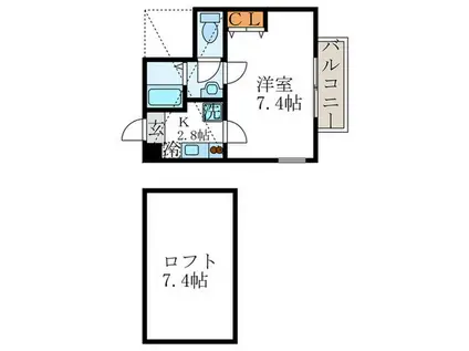 ABOUTIR桂西口(1K/4階)の間取り写真