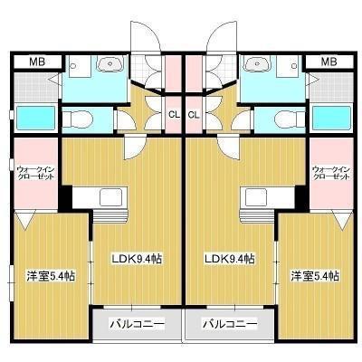 ウィズ下郡(1LDK/1階)の間取り写真