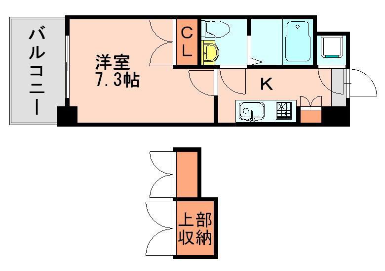 NO.81 AMARIGE CULB ORIENT BLD(1K/3階)の間取り写真