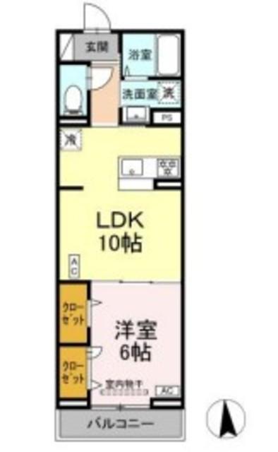 セレスティア高島平III(1LDK/3階)の間取り写真