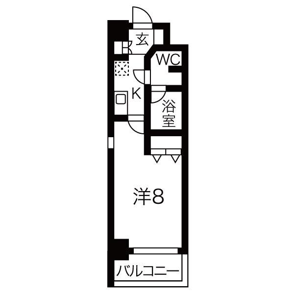 セイワソレイルコート(1K/3階)の間取り写真