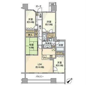 センターフォートG棟(4LDK/6階)の間取り写真