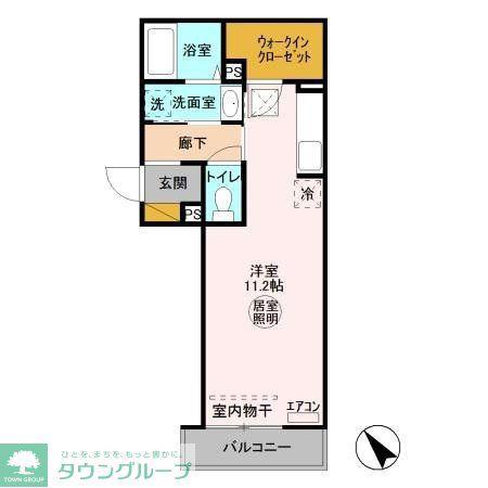 セジュールホンダB棟(ワンルーム/1階)の間取り写真