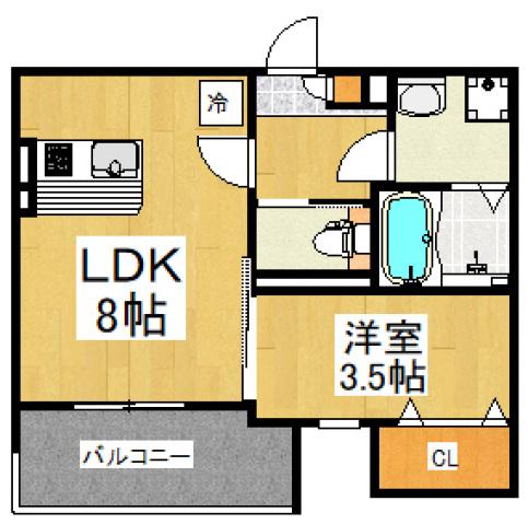 ルノン東所沢(1LDK/2階)の間取り写真