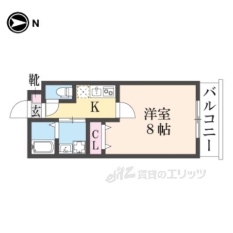 グランディール円町(1K/4階)の間取り写真