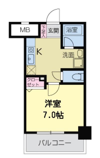 WILLDO難波WI(1K/11階)の間取り写真