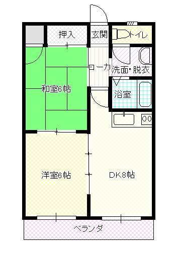 ウエストマンションシオイ(2DK/1階)の間取り写真