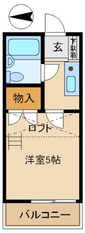 アリス倉賀野(1K/2階)の間取り写真