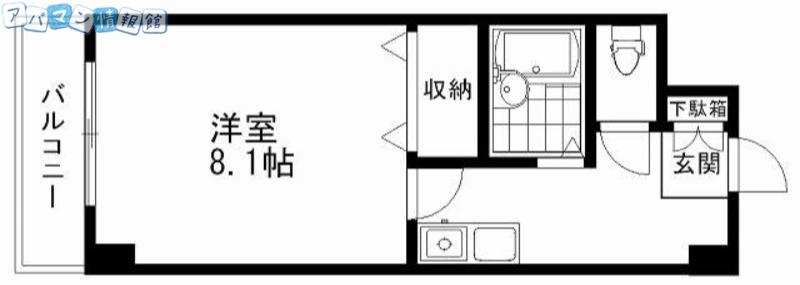 コートシャンベル(1K/3階)の間取り写真