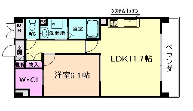 ファーストメゾン白山(1LDK/3階)の間取り写真
