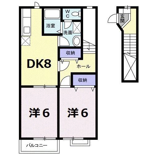 MMハイツ(2DK/2階)の間取り写真
