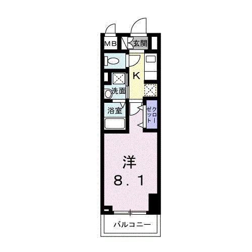スアヴィス平塚八千代(1K/7階)の間取り写真