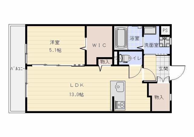 クレシェンド(1LDK/3階)の間取り写真