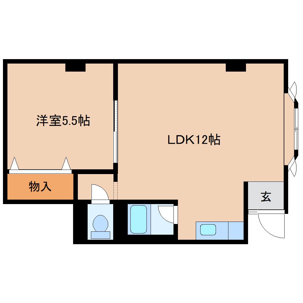 アートハウスなら(1LDK/1階)の間取り写真