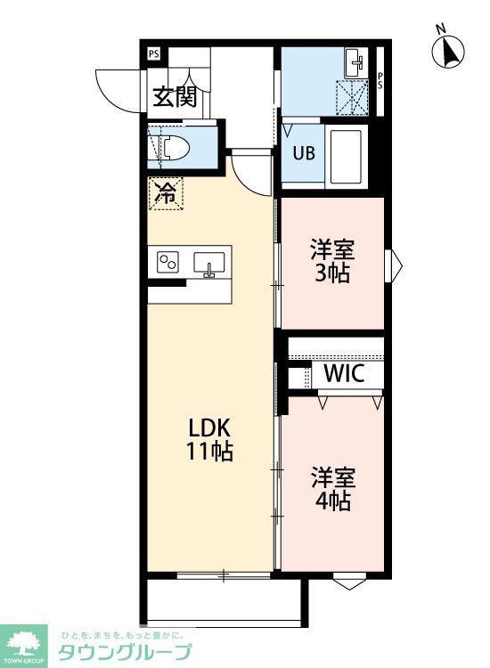 エルシーク蕨(2LDK/1階)の間取り写真