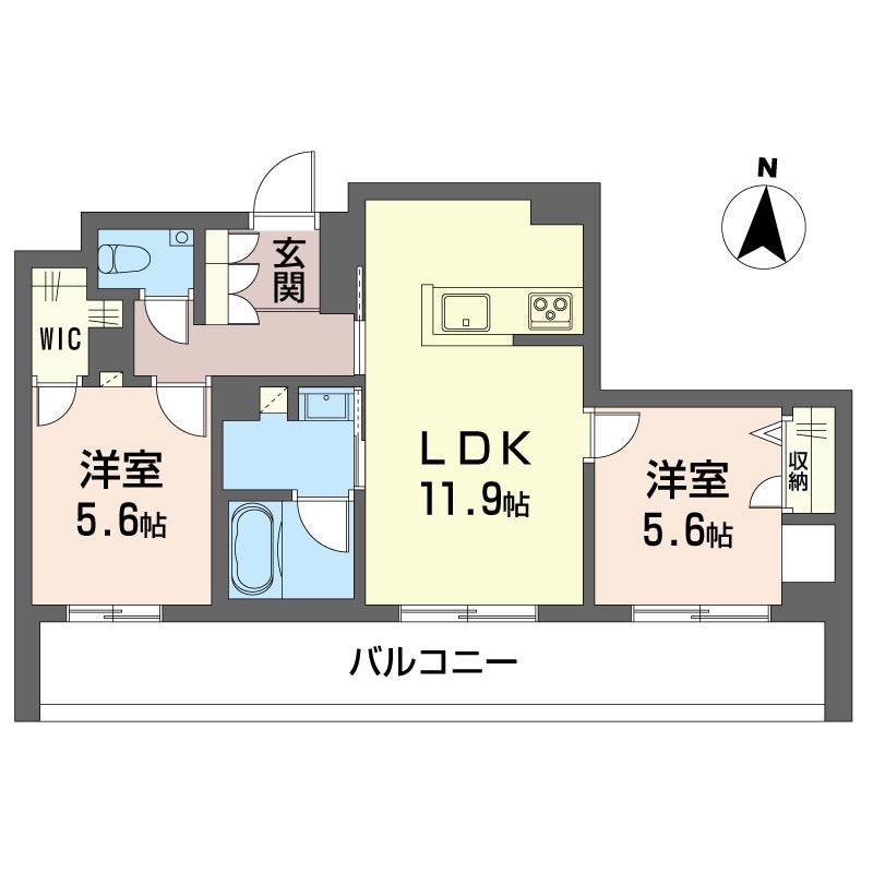 マーリエ(2LDK/2階)の間取り写真