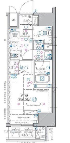 ディアレイシャス東別院(1K/5階)の間取り写真