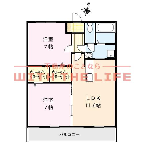 キャッスルリオ(2LDK/1階)の間取り写真
