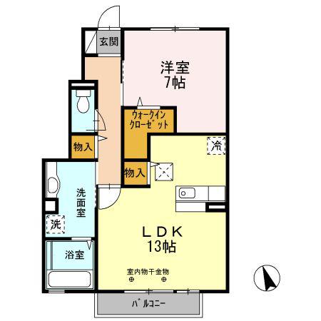 ハバ・エントピア(1LDK/1階)の間取り写真