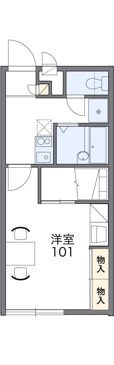 レオパレスルーエンハイム(1K/2階)の間取り写真