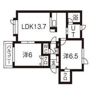 グランツ(2LDK/1階)の間取り写真