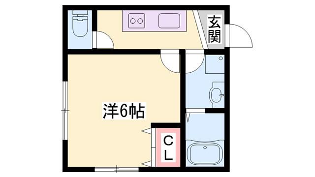 リープラス姫路天満(1K/1階)の間取り写真
