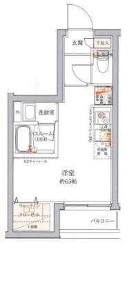 クレヴィスタ品川西大井(ワンルーム/1階)の間取り写真