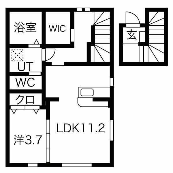 シャルマン・寒河江(1LDK/2階)の間取り写真