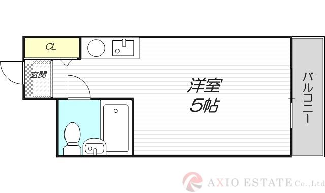ソシオリバーハイツ(ワンルーム/6階)の間取り写真