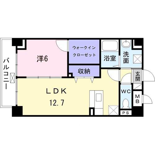 ラフィネ(1LDK/2階)の間取り写真