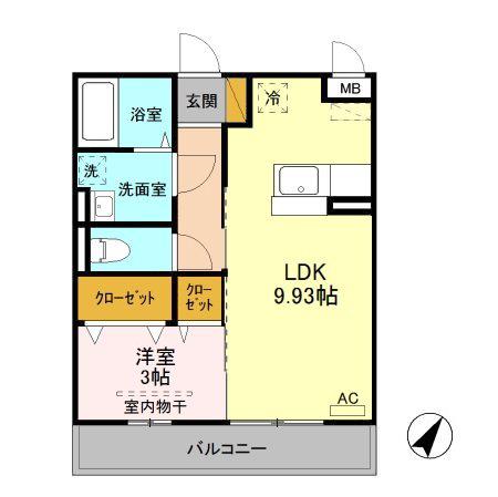 アイビス(1LDK/3階)の間取り写真