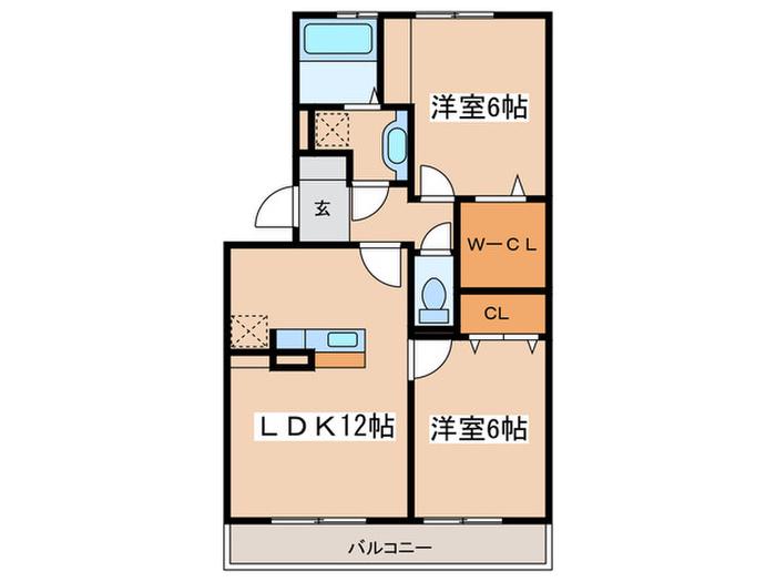 セフィロ(2LDK/1階)の間取り写真