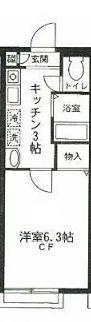 フォレスト祐天寺(1K/2階)の間取り写真