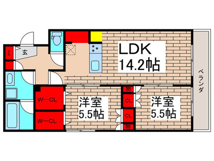 OTTO ZAFFIRO(2LDK/2階)の間取り写真