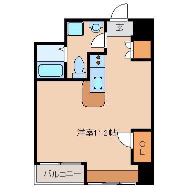 シャンブル杭瀬(ワンルーム/5階)の間取り写真