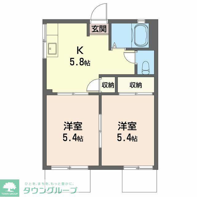 パノラマハイツ(2K/1階)の間取り写真